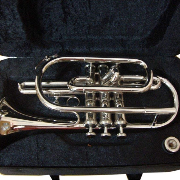 CORNET NICKEL Bb pitch with hard case and mp