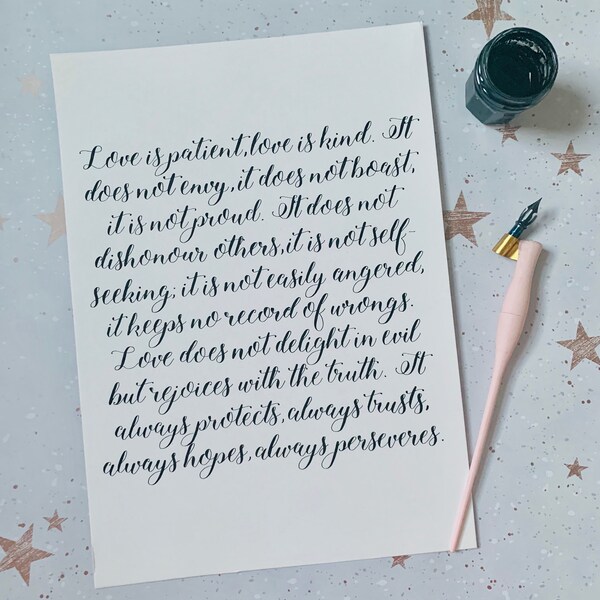 Custom Calligraphy Quote Handwritten A4, wedding vows, handwritten, wedding quote, custom wedding, paper anniversary, gift,