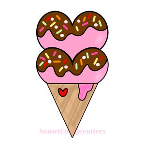 Heart Ice cream cone Cookie Cutter