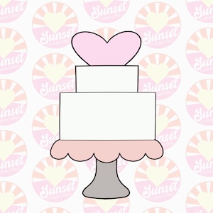 Two Tier Cake with Heart Cookie Cutter,Cake Cookie Cutter