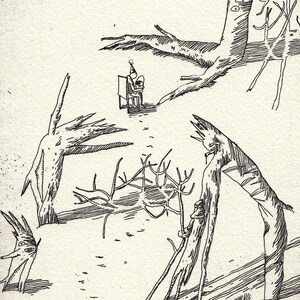 Etching print &quot;You will find me if you want me in the Garden&quot;