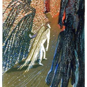Linocut print &quot;The Flyer&quot;