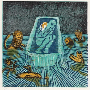 Linocut print &quot;Island of Complaints&quot;