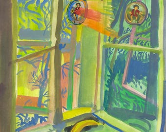 Window with a stained glass