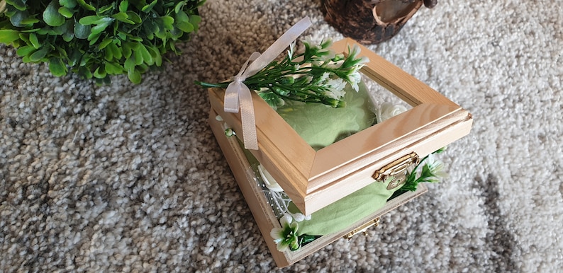 Ring holder wedding ring pillow money gift ring box wooden box vintage wooden ring box groomswoman bridesmaid