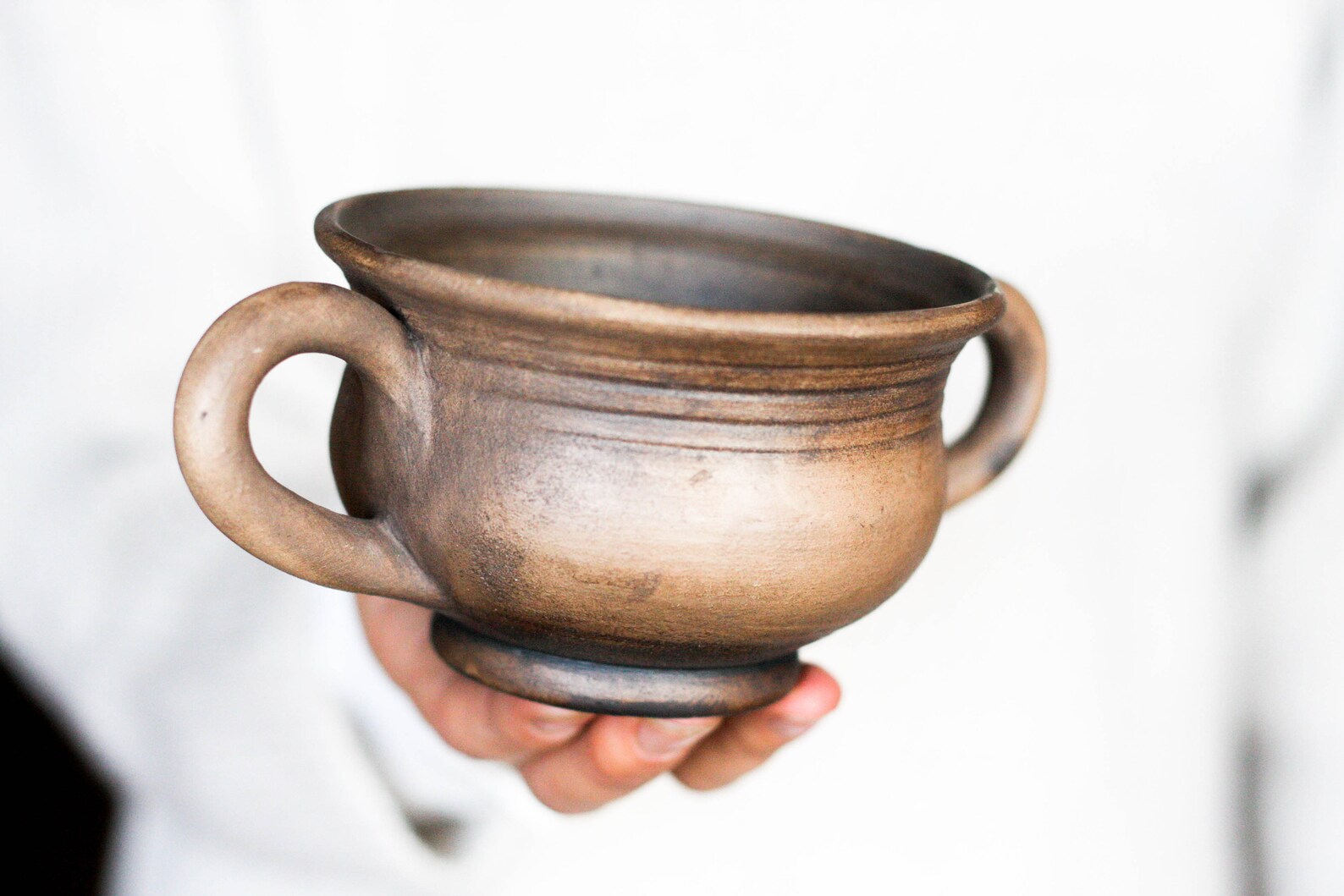 Two Handle Soup Mug Pottery Mug Ceramic Mug Soup Bowl Ice Etsy