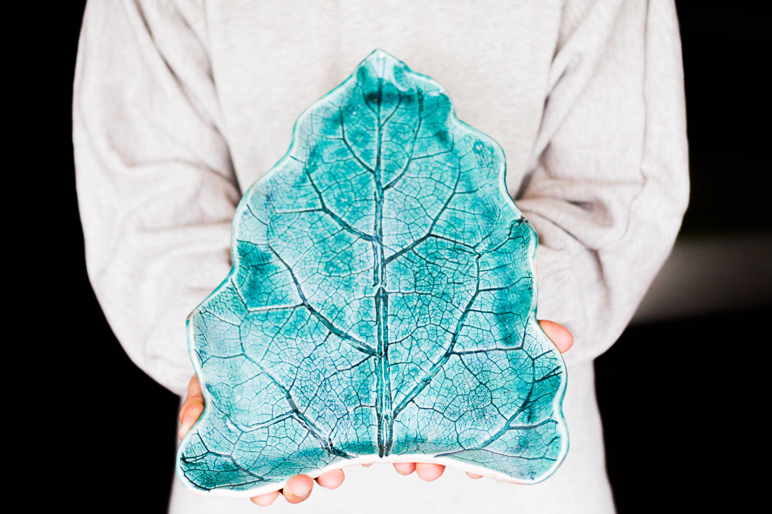 Large Plate Serving Plate Leaf Plate Nature Plate Botanical Etsy