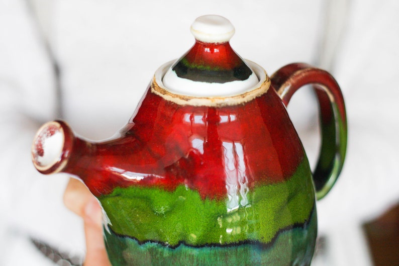 Rainbow teapot Colorful tea pot Multi color coffee pot Bright Etsy