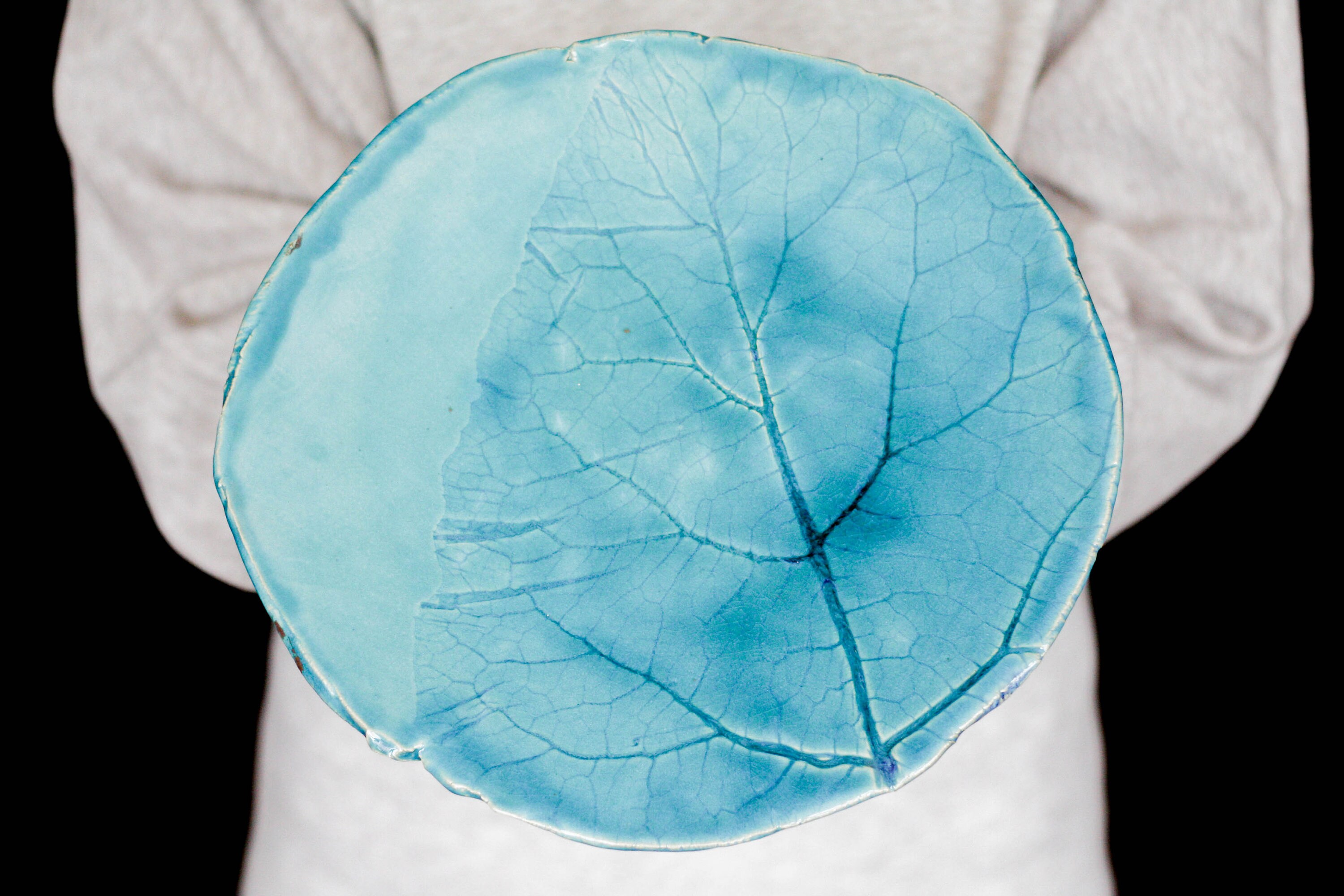 Large plate Serving plate Leaf plate Nature plate Botanical Etsy