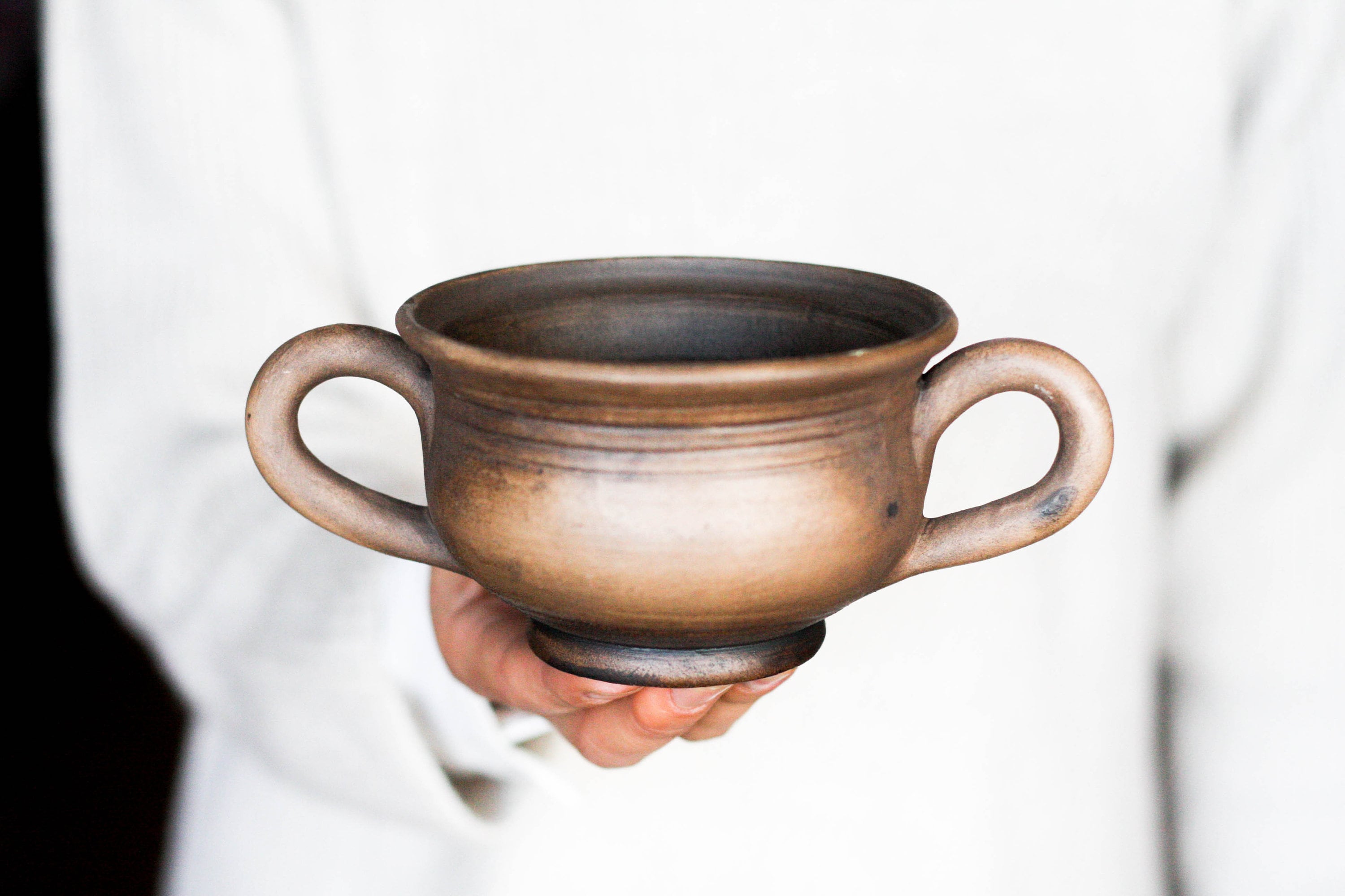 Two Handle Soup Mug Pottery Mug Ceramic Mug Soup Bowl Ice Etsy