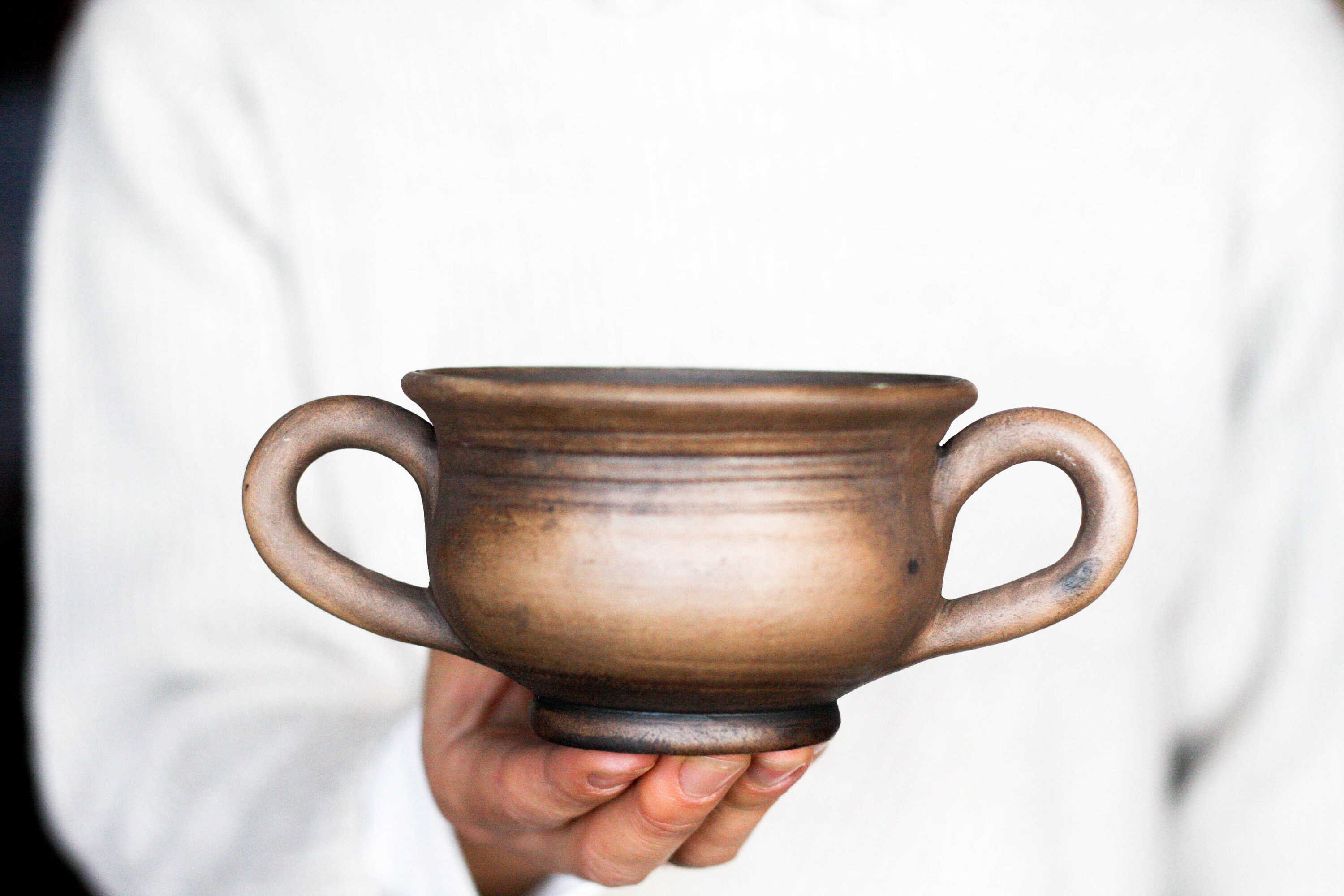 Two Handle Soup Mug Pottery Mug Ceramic Mug Soup Bowl Ice Etsy