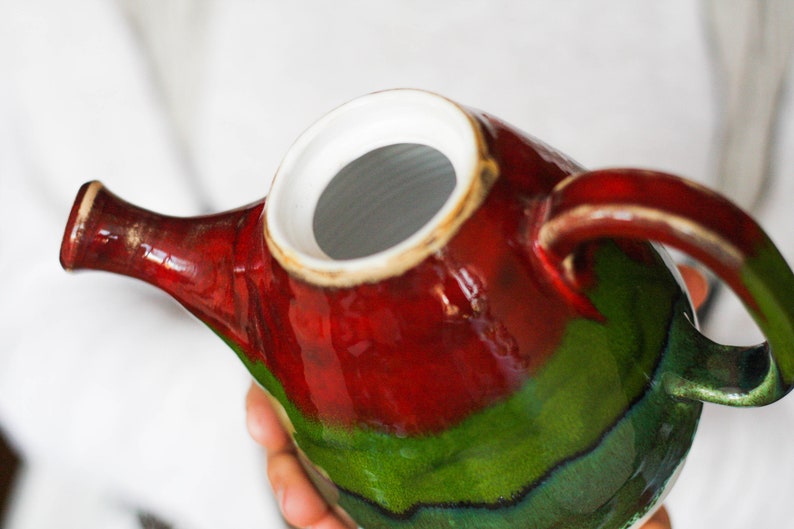 Rainbow teapot Colorful tea pot Multi color coffee pot Bright Etsy