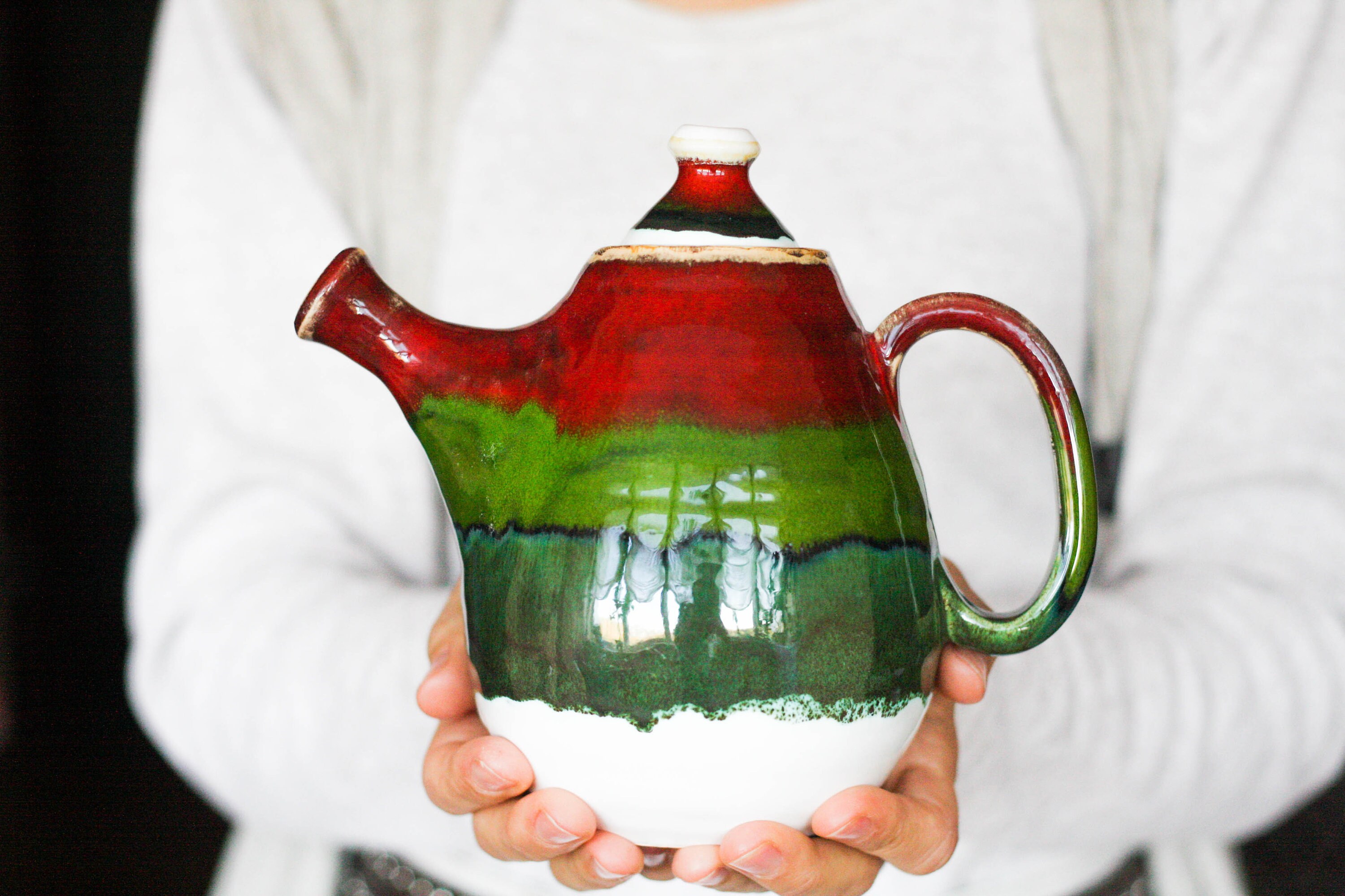 Rainbow Teapot Colorful Tea Pot Multi Color Coffee Pot Bright Etsy