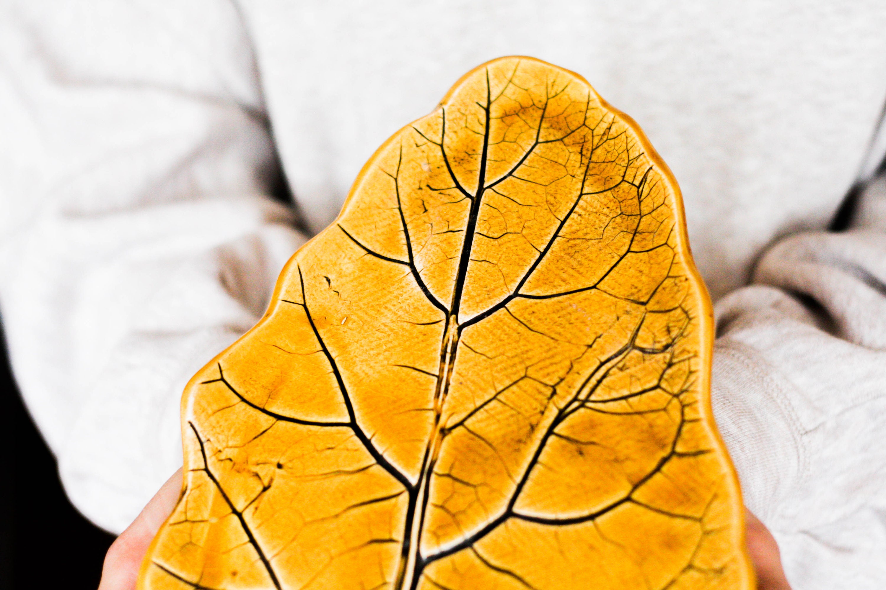 Large plate Serving plate Leaf plate Nature plate Botanical Etsy