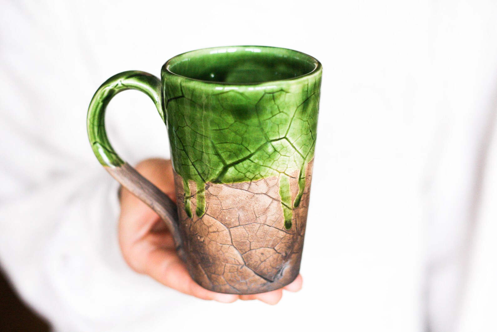 Nature mug Herb mug Large coffee mug Pottery mug Nature lover Etsy