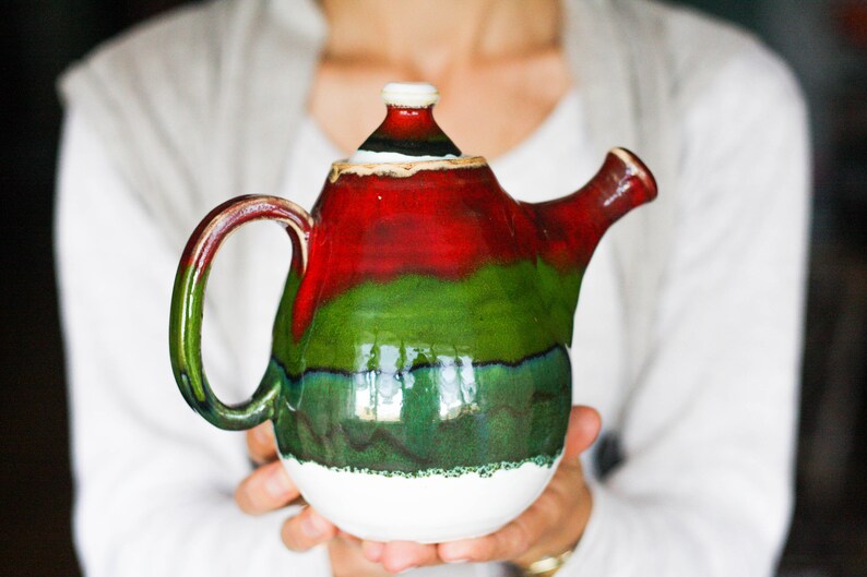 Rainbow teapot Colorful tea pot Multi color coffee pot Bright Etsy