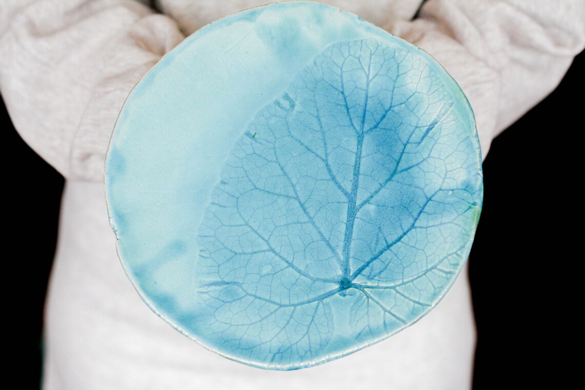 Large plate Serving plate Leaf plate Nature plate Botanical Etsy