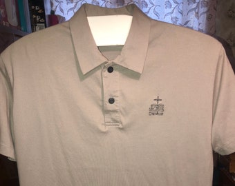 STONE ISLAND Vintage Mens Polo Shirt 90s White Green Cotton