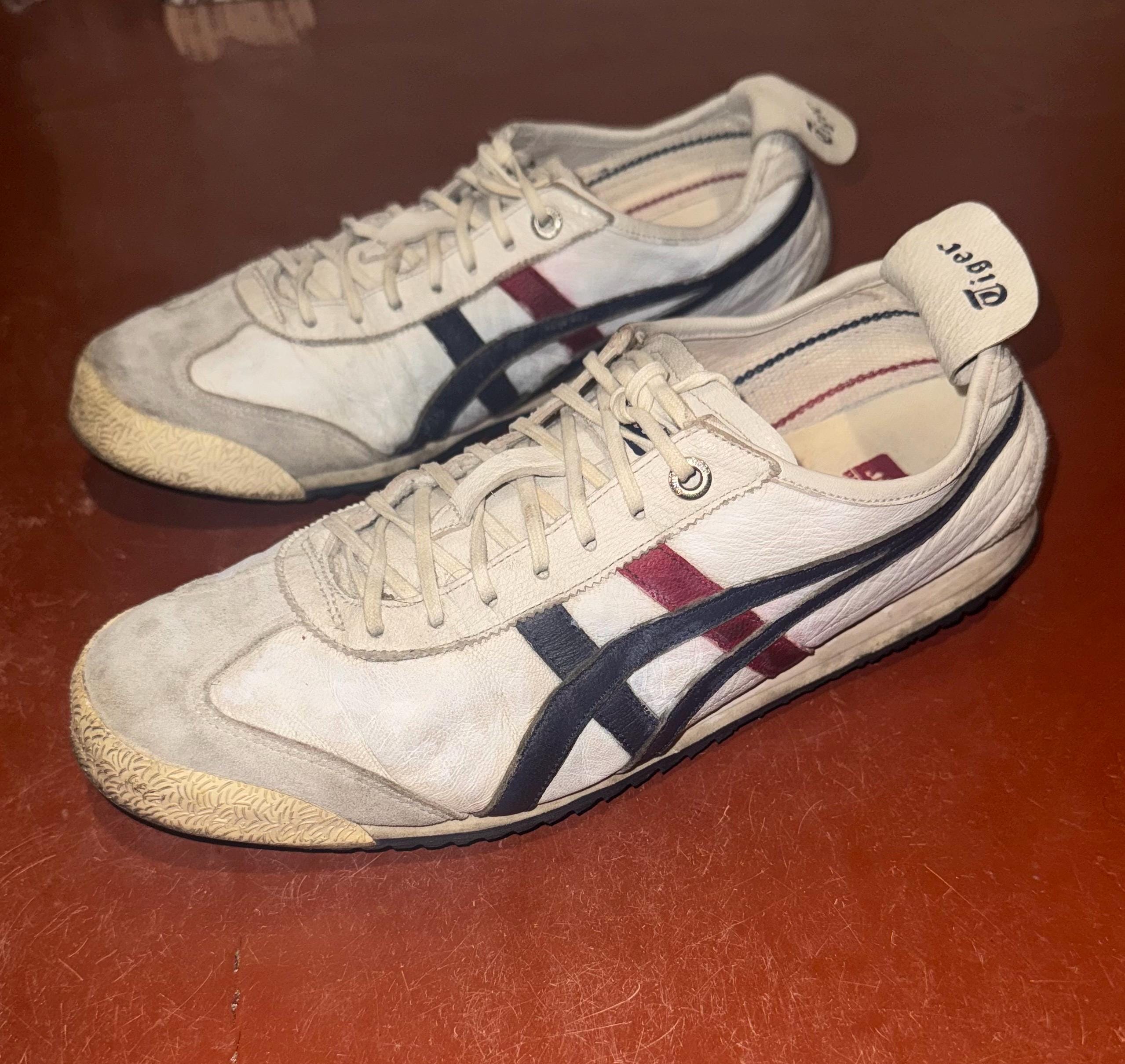 Asics Onitsuka Tiger New York Shoes Mens 12 Black White Red Sneakers Retro Suede Asics Onitsuka Tiger ULTIMATE 81 Suede Red | Mercari main image 4