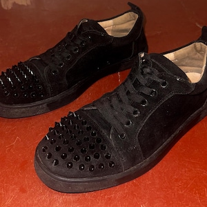Christian Louboutin Mens Shoes Black Spikes - Etsy