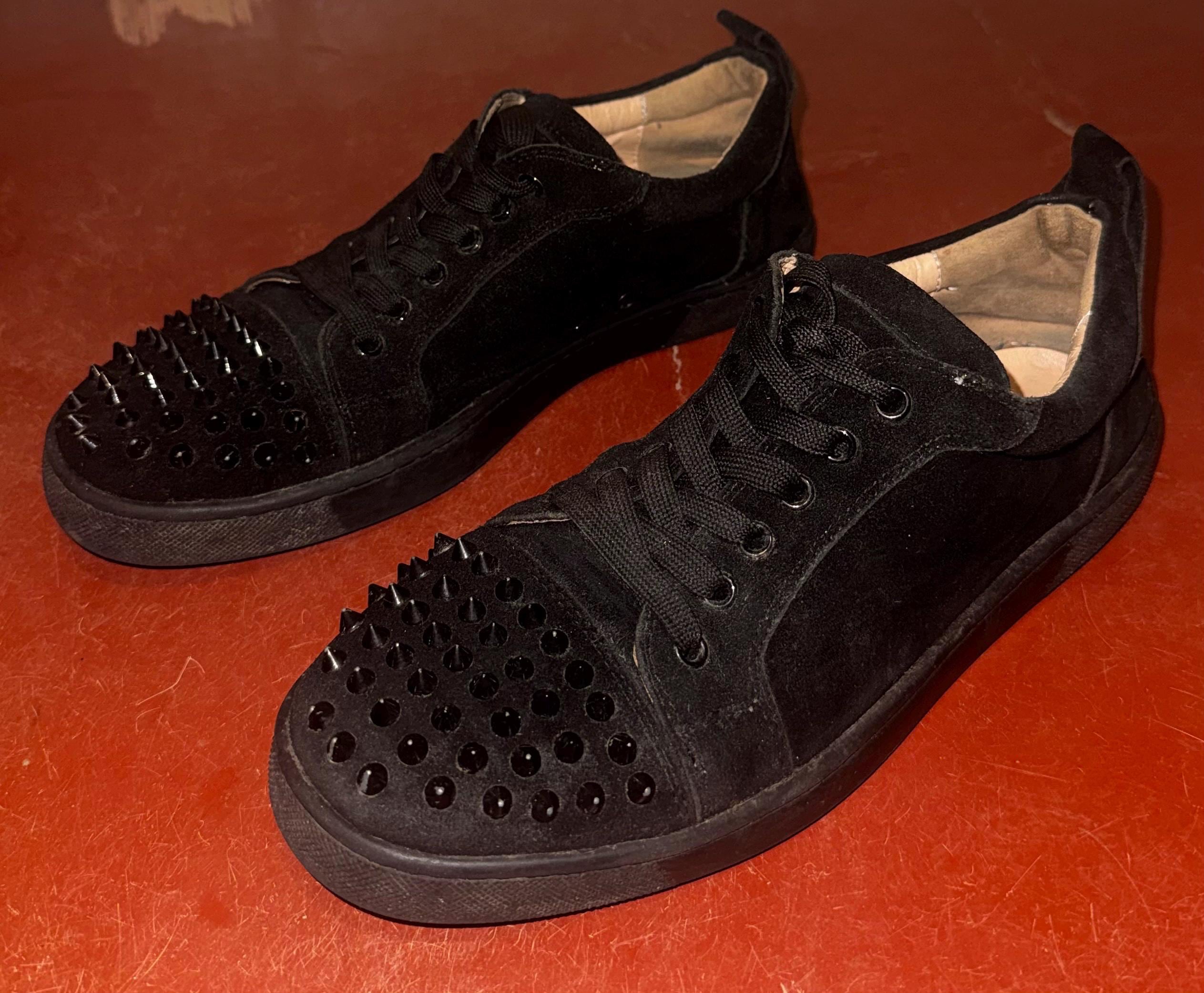 Christian louboutin mens shoes black spikes - Etsy 日本