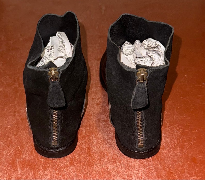 Raros botines tipo calcetín de cuero con efecto cocodrilo de Loewe originales en marrón y negro, hechos en Italia, mules, zapatos imagen 4