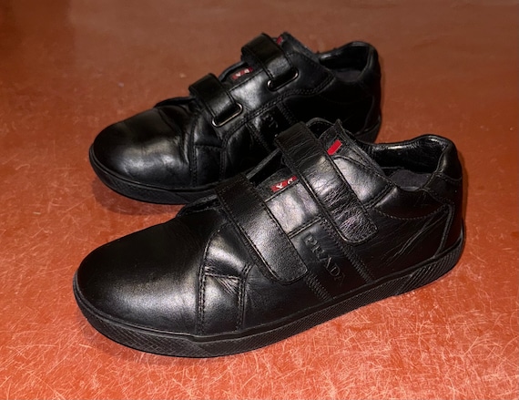 Rare, Original Prada Sneakers Lather Black Logo - Etsy Rare, Original Prada Sneakers Lather Black Logo - Etsy