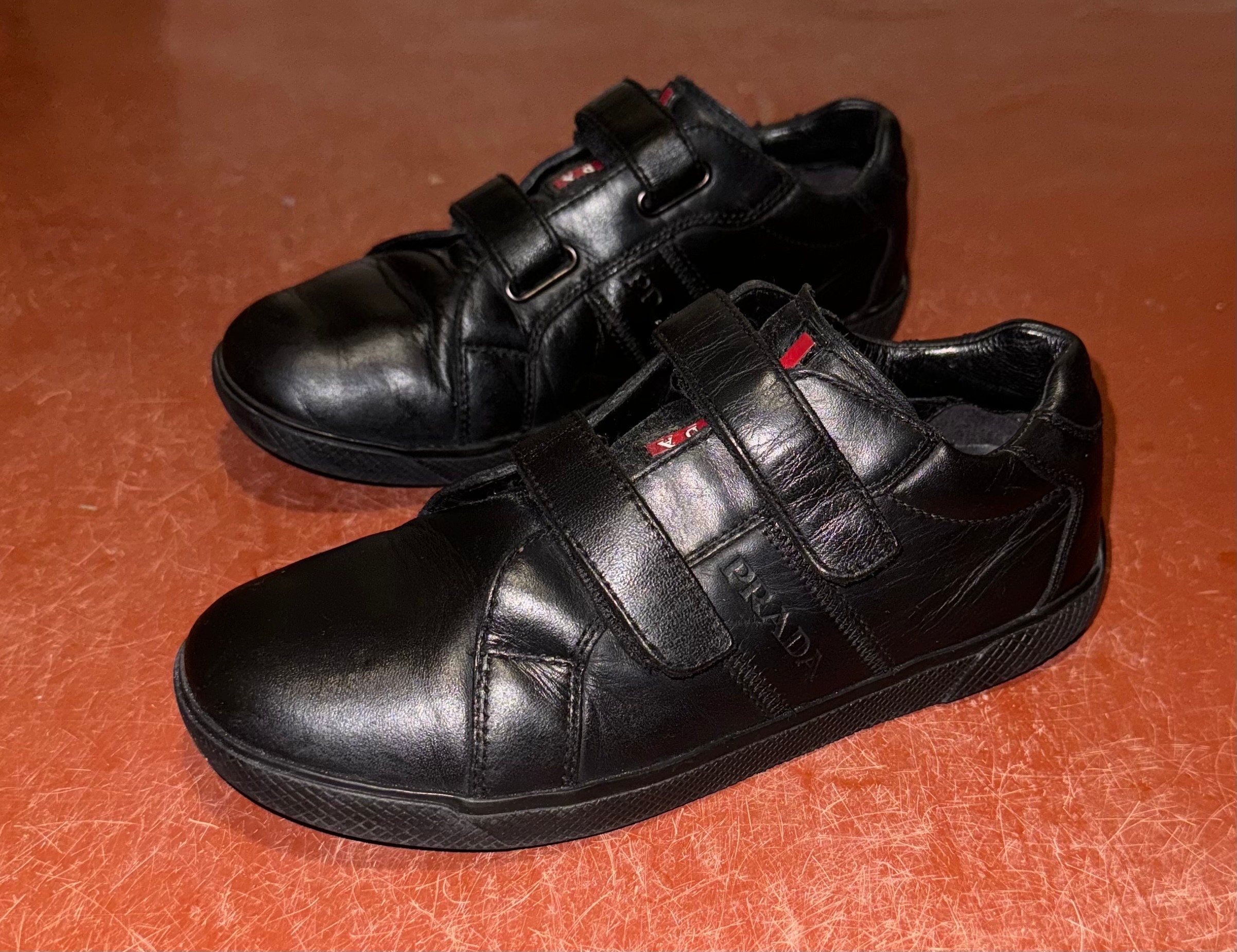 Rare, Original Prada Sneakers Lather Black Logo - Etsy Rare, Original Prada Sneakers Lather Black Logo - Etsy