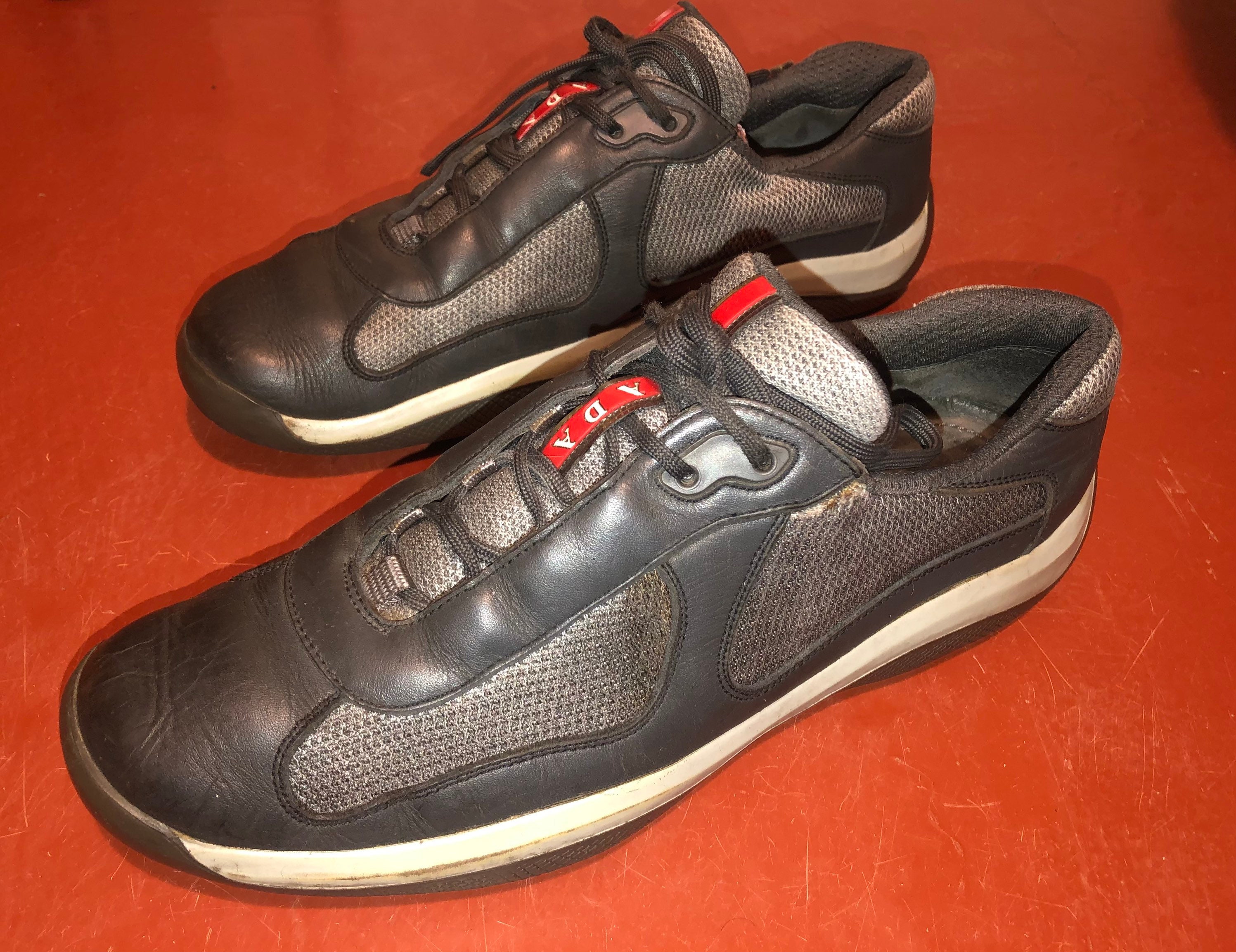 prada americas cup sneakers grey
