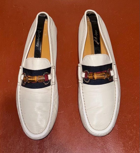 Gucci Lather Loafers White, Bamboo Loafers 282734 - Etsy