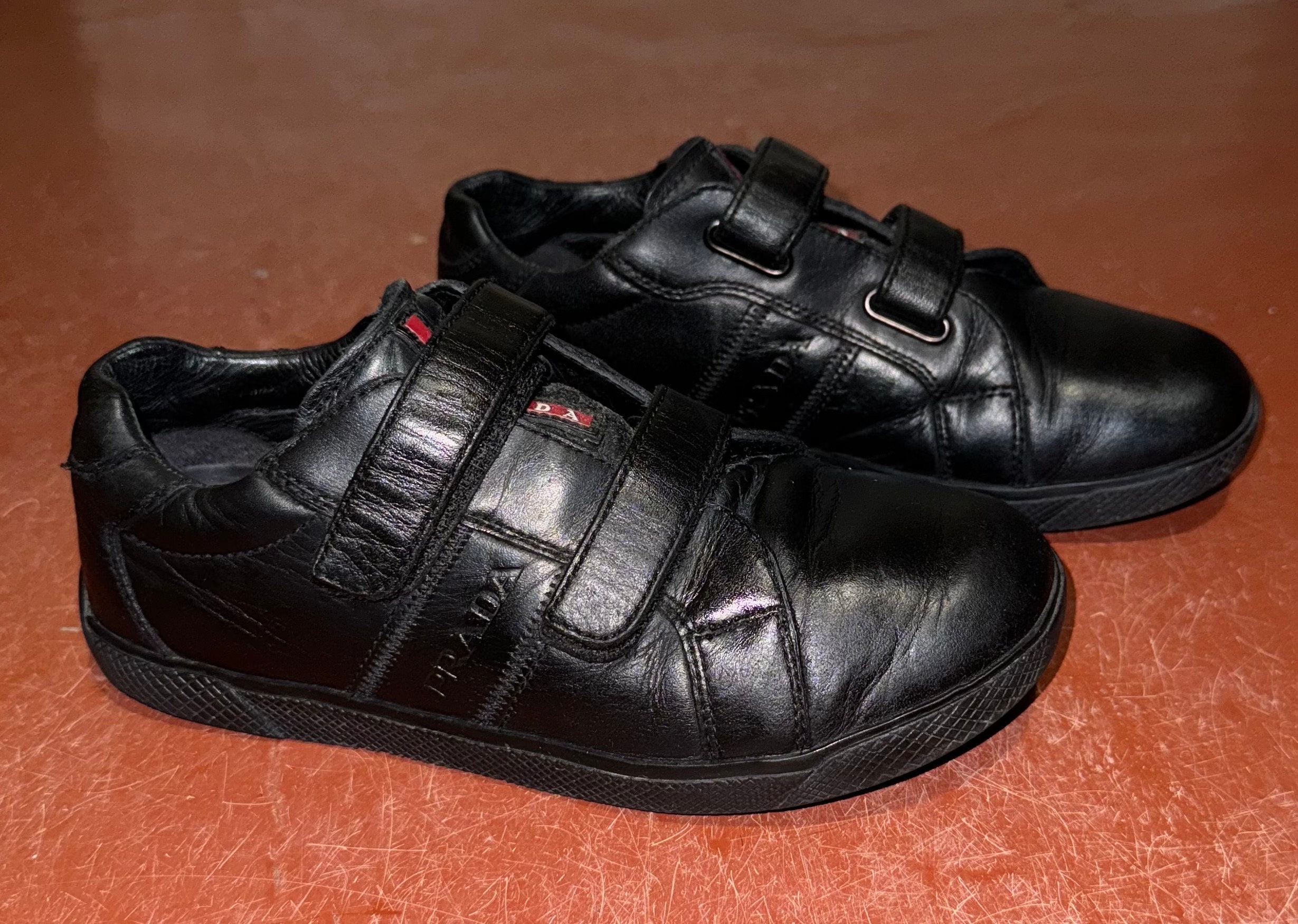 送料無料 内祝い Sneakers Prada Original Rare, Lather Etsy - Logo Black 靴