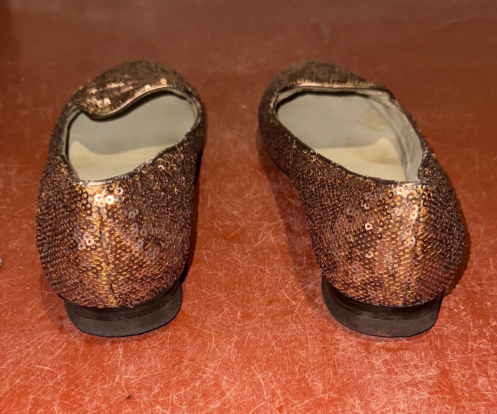MAX MARA Size 7 Gold Brown Sparkly Loafer Flats Leather loafers with fringe, amber brown | Max Mara main image 3