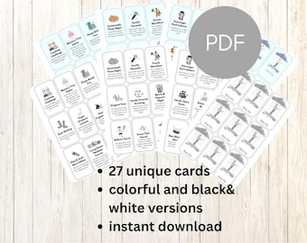 Schede attività per i giorni di pioggia / 27 giochi per famiglie stampabili (download digitale)