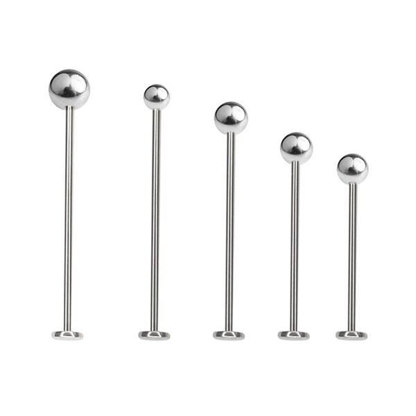 Cheek Dimple Piercing 16mm 19mm 22mm 25mm 316L Surgical Steel 16G Externally Threaded Flat Back Labret Monroe Lip Ring Stud Piercing Jewelry