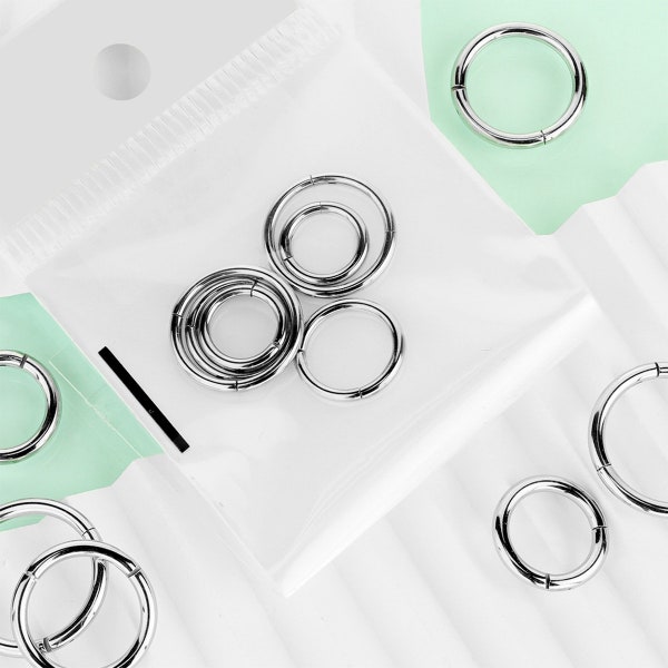 316L Surgical Steel 10G-20G Septum Clicker Ring Nose Hoop Hinged Segment Nose Rings Helix Daith Tragus Earrings Piercing Jewelry 6mm-16mm