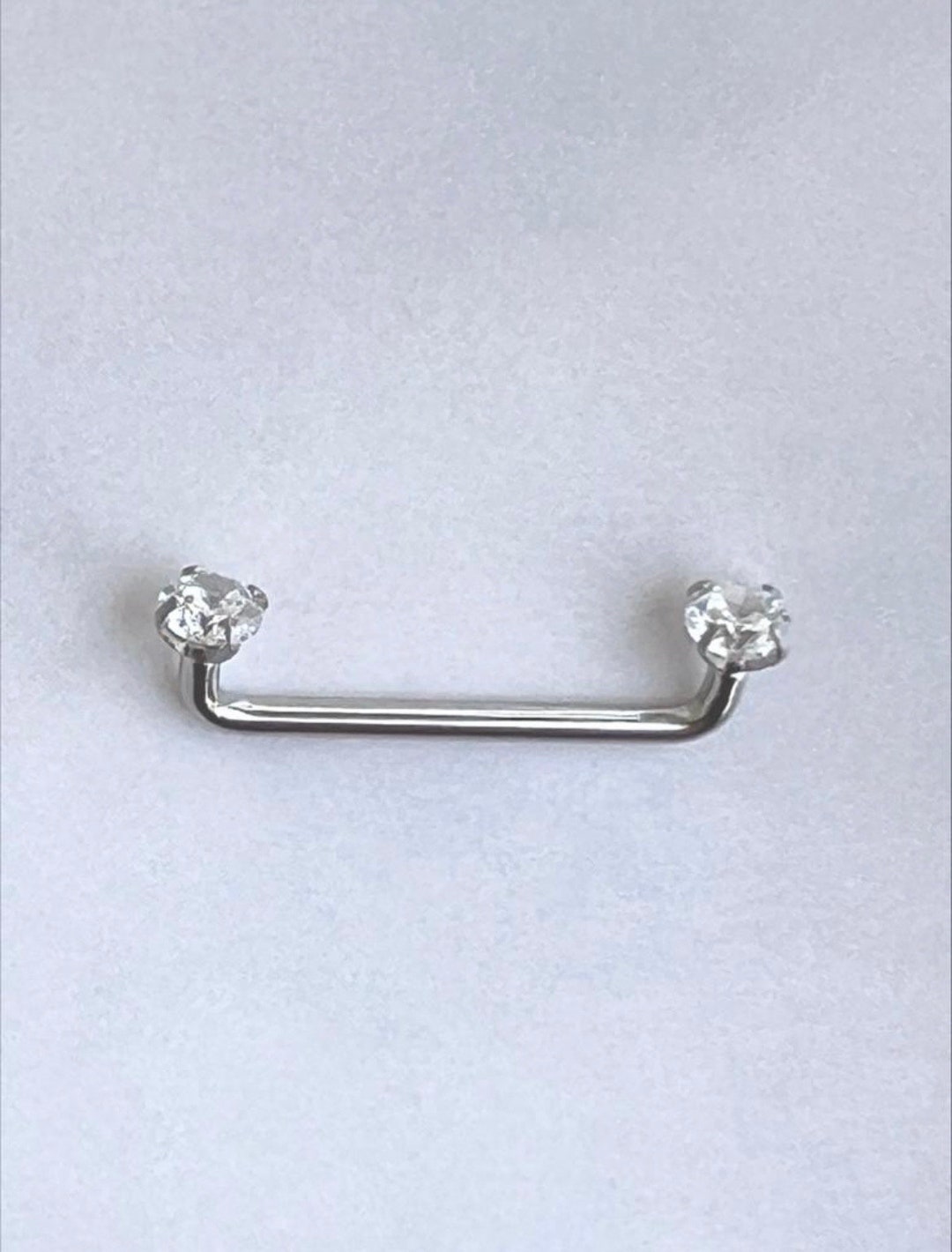 Staple Surface Barbell Collar Bone Piercing 14G Surgical Steel