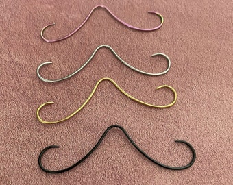 16G Septum Mustache Rings 316L Surgical Steel Mustache Septum Nose Hoops For Men Women Mustache Septum Piercing Jewelry