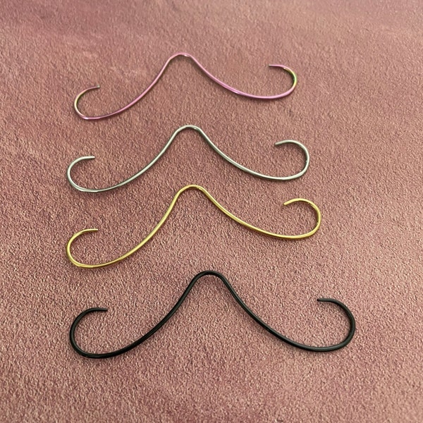 Anneaux de moustache septum 16G en acier chirurgical 316L cerceaux de nez septum moustache en acier chirurgical pour hommes femmes bijoux piercing septum moustache