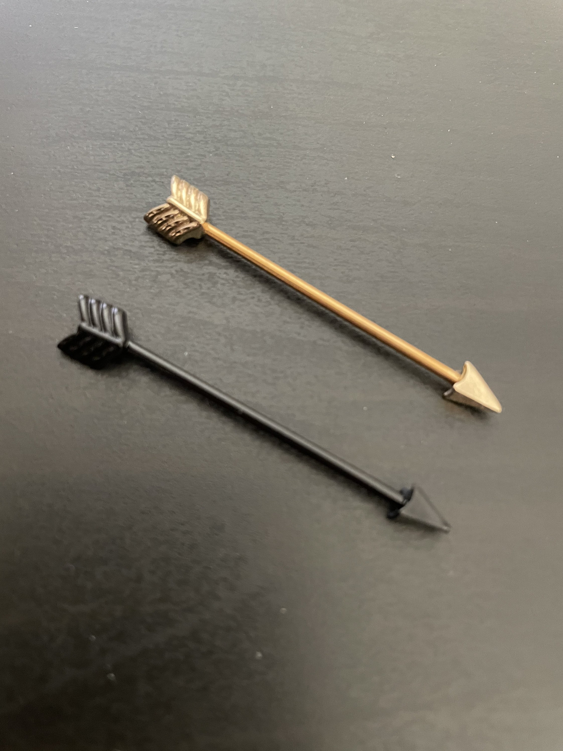 Industrial barbell arrow design 14G 38mm 1 item Etsy