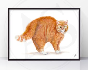 Fat Cat Painting Etsy