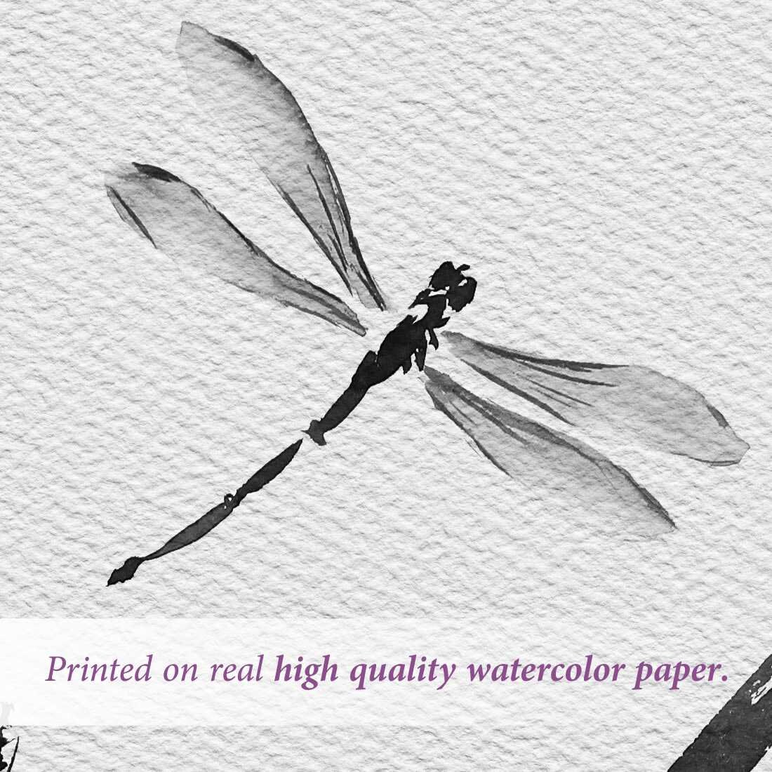Two Dragonflys Art Print. Dragonfly Decor Asian Art Etsy