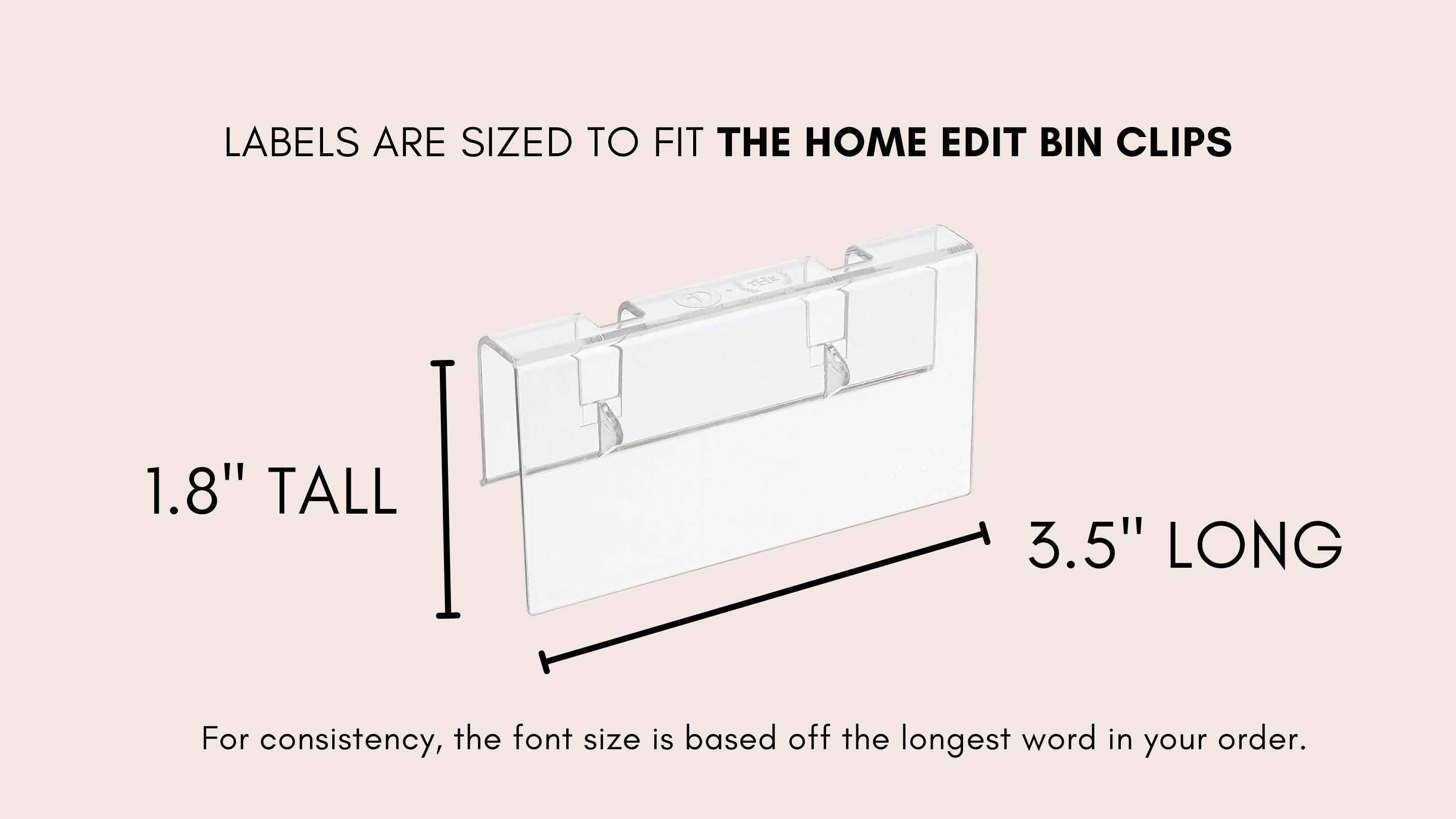Custom Vinyl Labels Sized for the Home Edit Clear Bin Clips ...