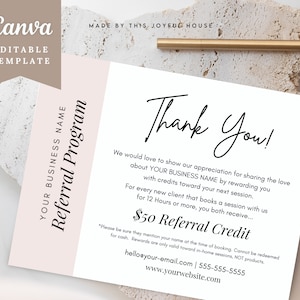 Client Referral Cards for Professional Organizers | Canva Template | Digital Download