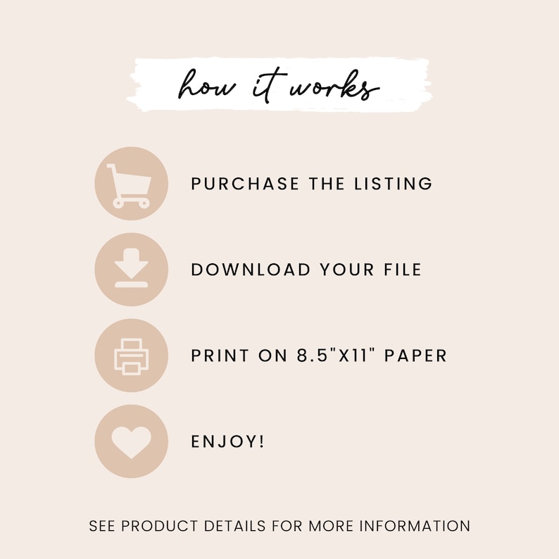 Puede incluir: C&oacute;mo funciona: Compra la lista, descarga tu archivo, imprime en papel A4 y disfruta. Consulta los detalles del producto para obtener m&aacute;s informaci&oacute;n.