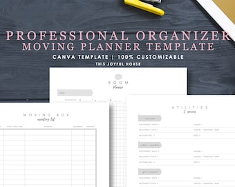 Pro Organizer Moving Planner | Customizable Canva Template