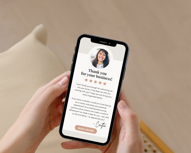 Client Review Request for Professional Organizers | Text Message ...