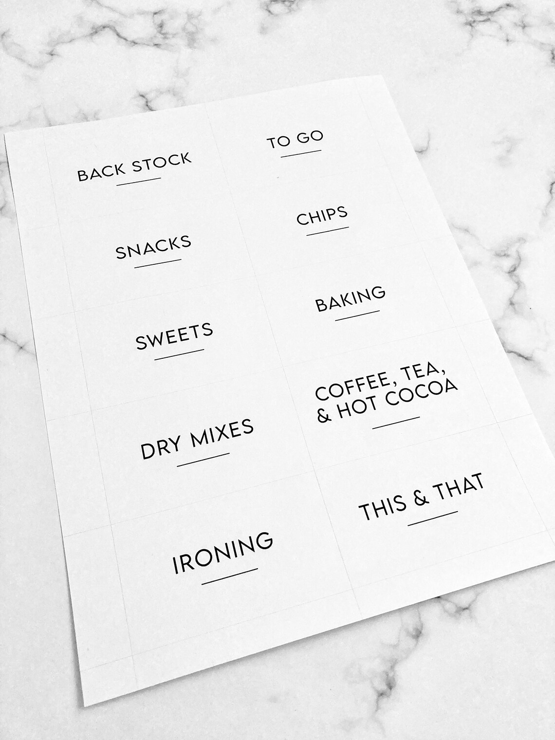 Printed Card Stock Labels for The Container Store Bin Clips Etsy