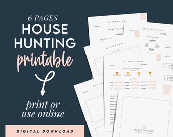 House Hunting Checklist + Scorecard | Printable | Instant Digital Download