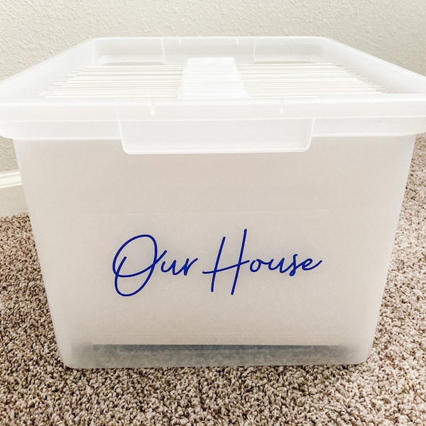 Home Records Decal & Printed Tabs ONLY | Home Bin | Family Files