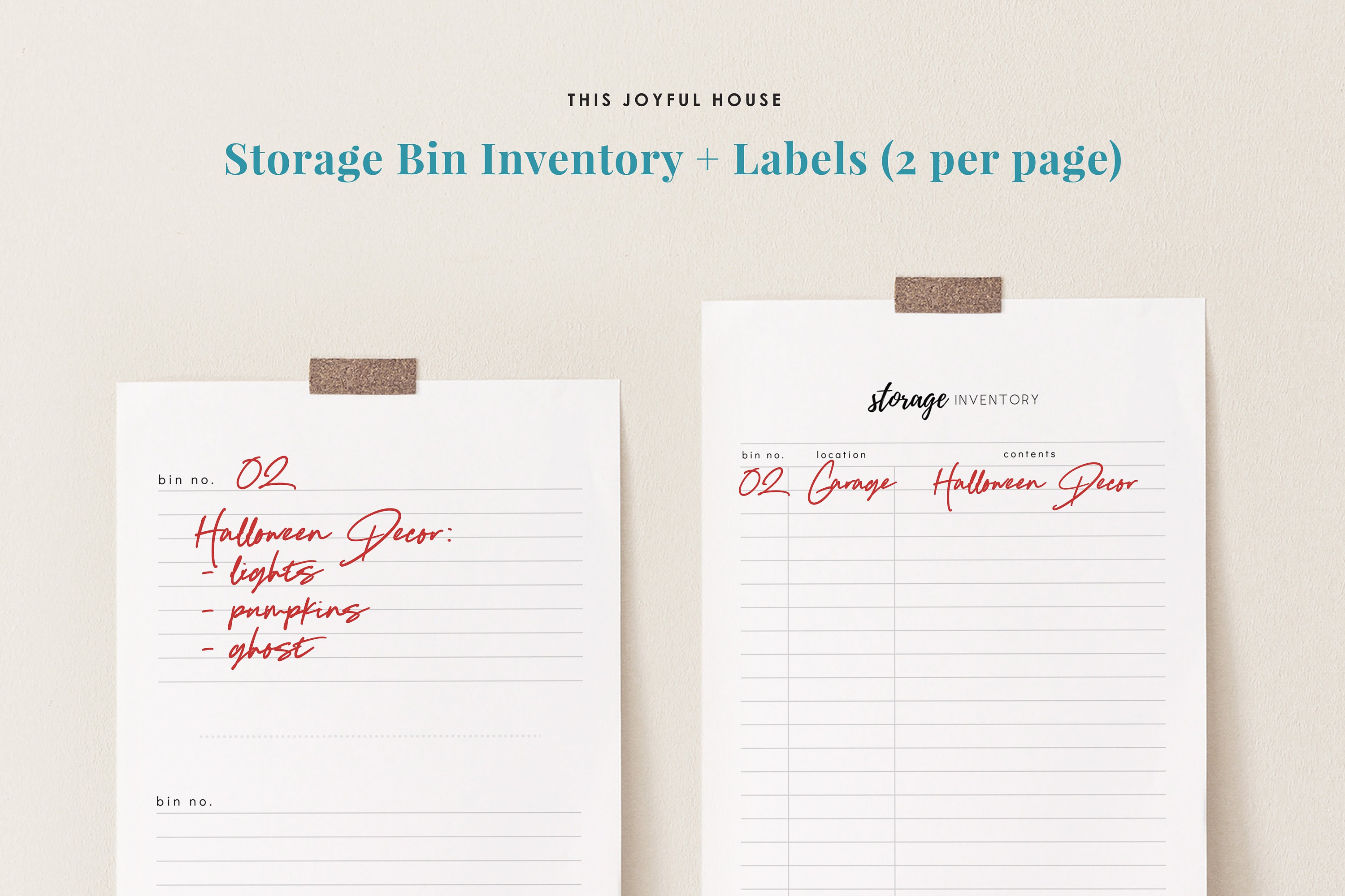 Organized Home Bundle Printable | Inventory Sheets, Cleaning Checklist ...